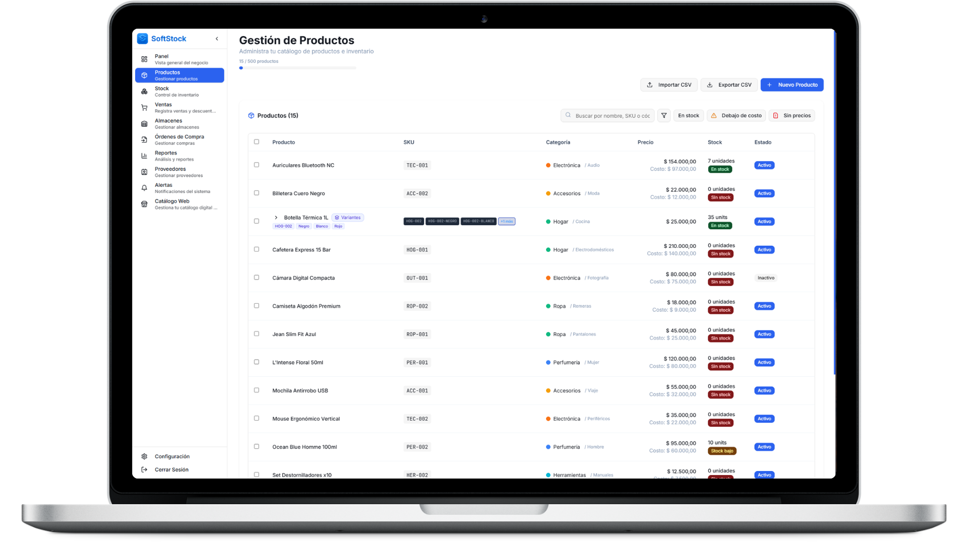 Gestión de Productos