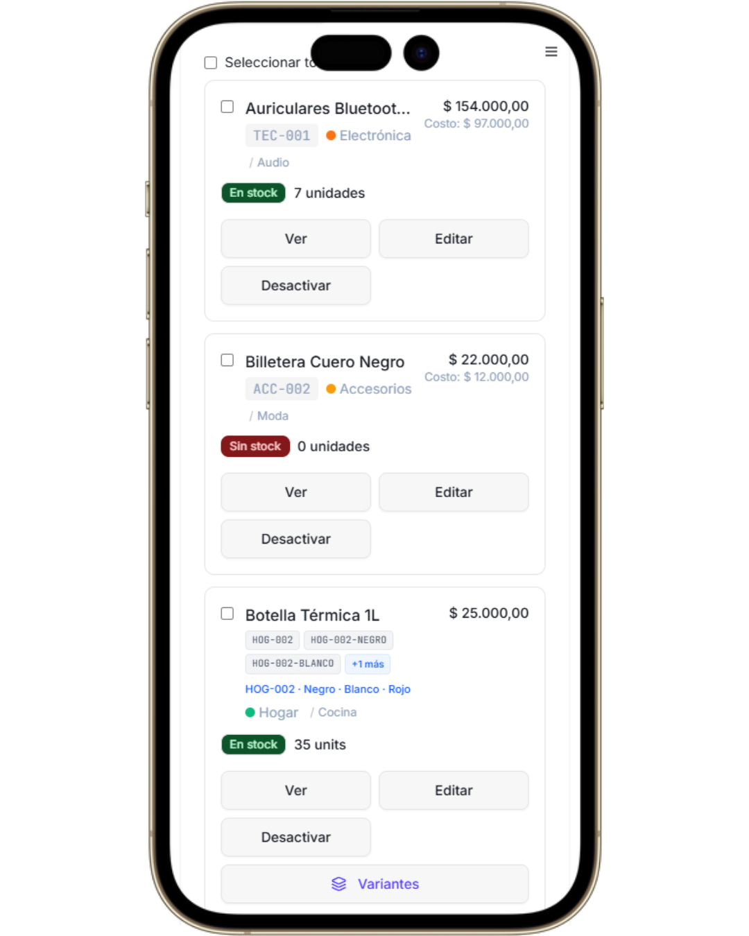 Gestión de Productos